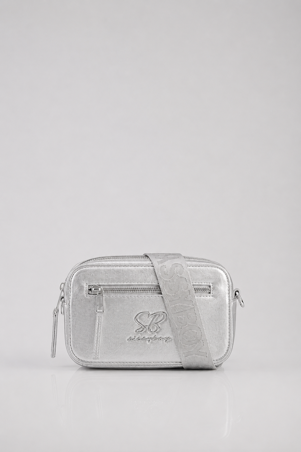 Sissyboy Basic Camera Sling Bag In Silver