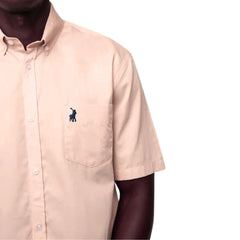 Polo Mens Textured Shirt In Dark Pink