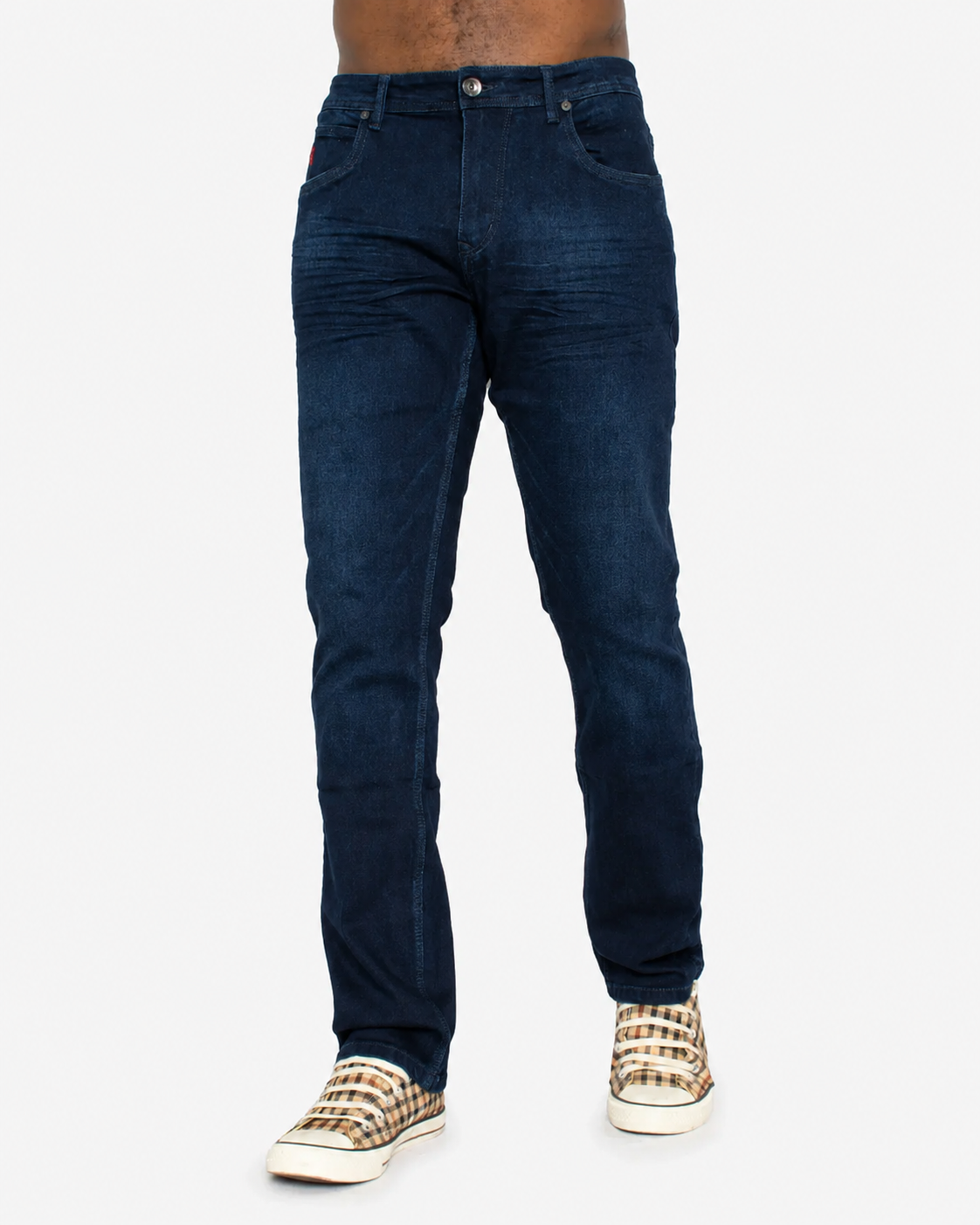 Soviet Mens 9060 Straight Leg Jeans in Black & Blue