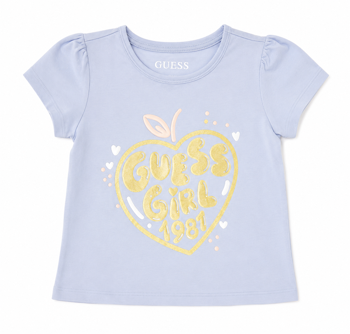 Guess Girls 2G High Low T-Shirt In Light Blue