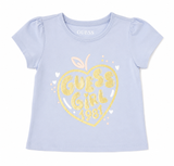 Guess Girls 2G High Low T-Shirt In Light Blue