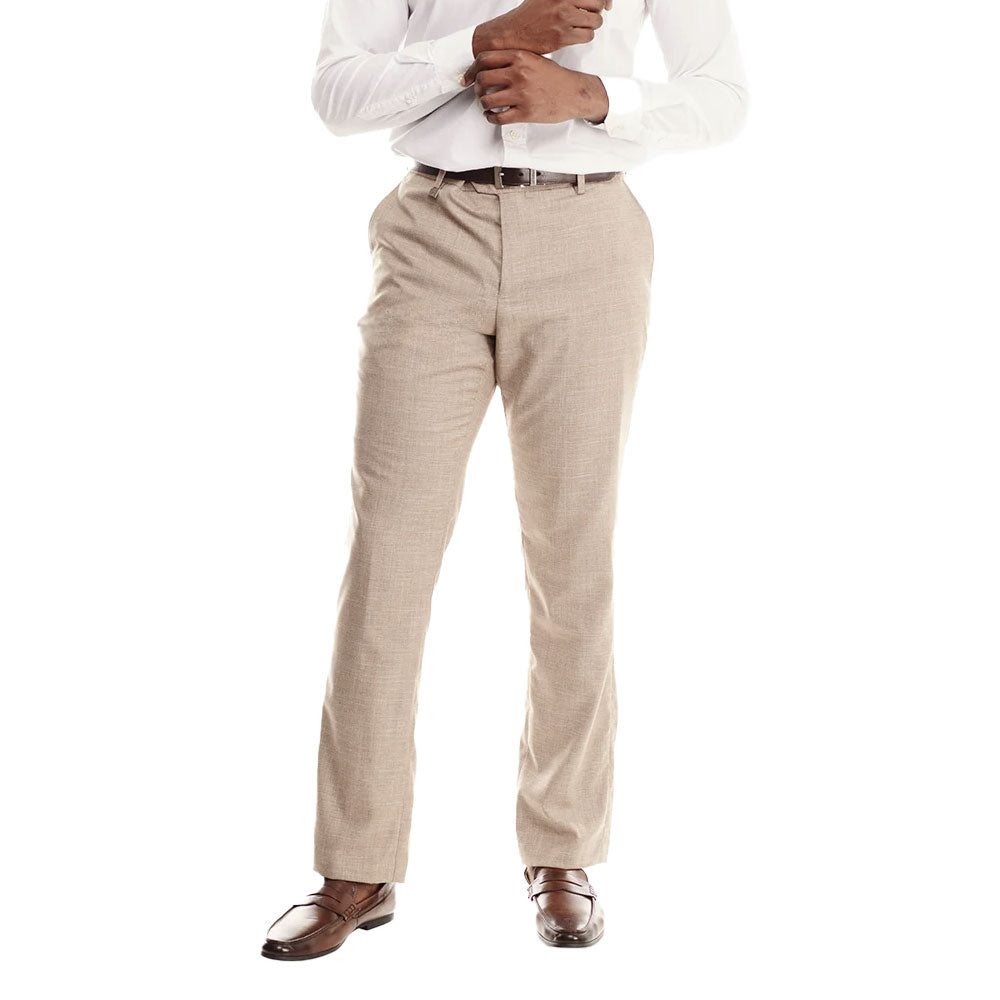 Polo Mens Custom Fit Linen Trousers In Stone