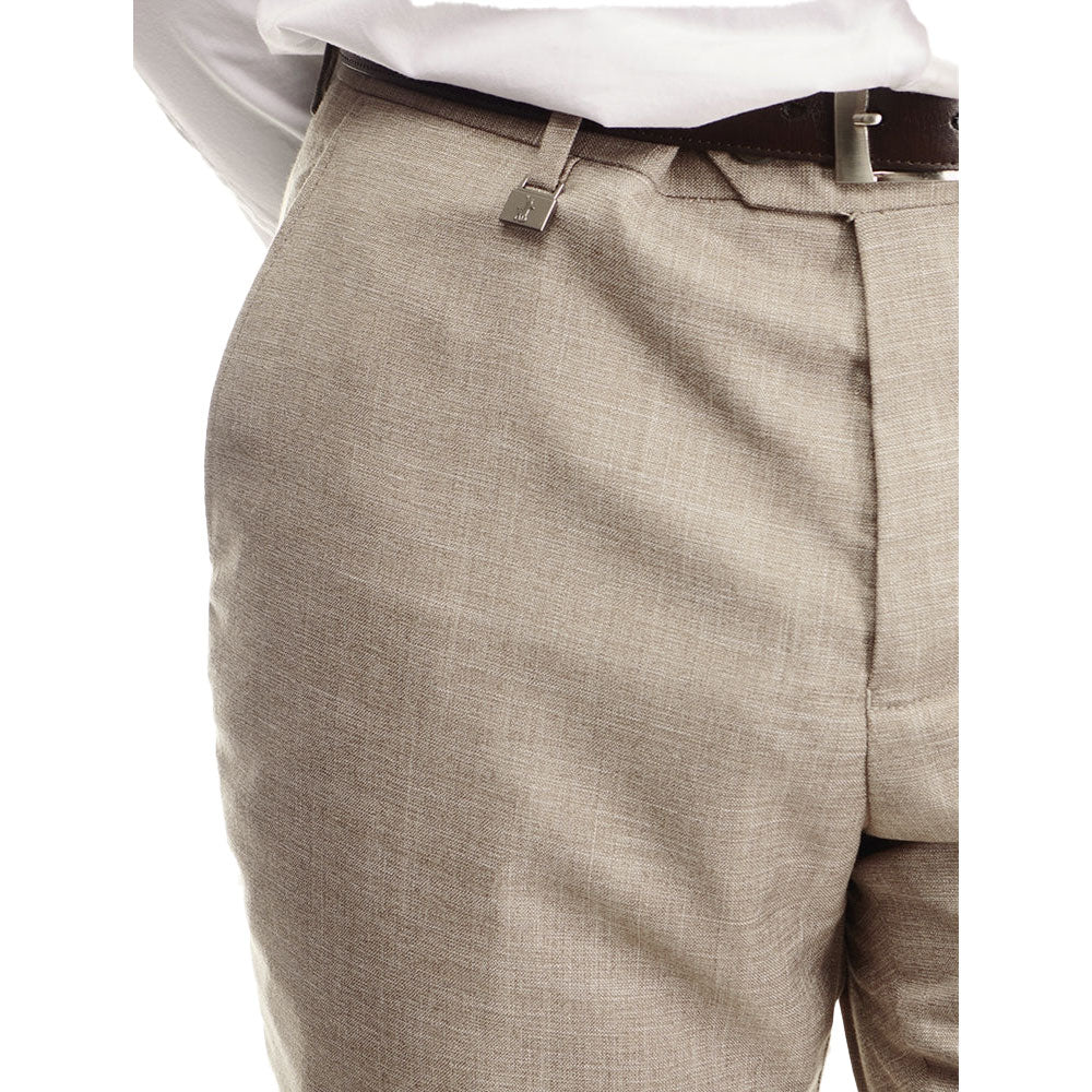 Polo Mens Custom Fit Linen Trousers In Stone