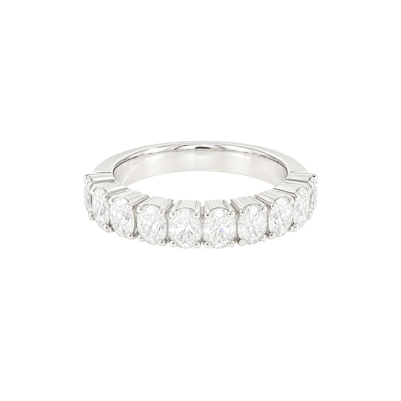 Oval Half Eternity Wedding Band