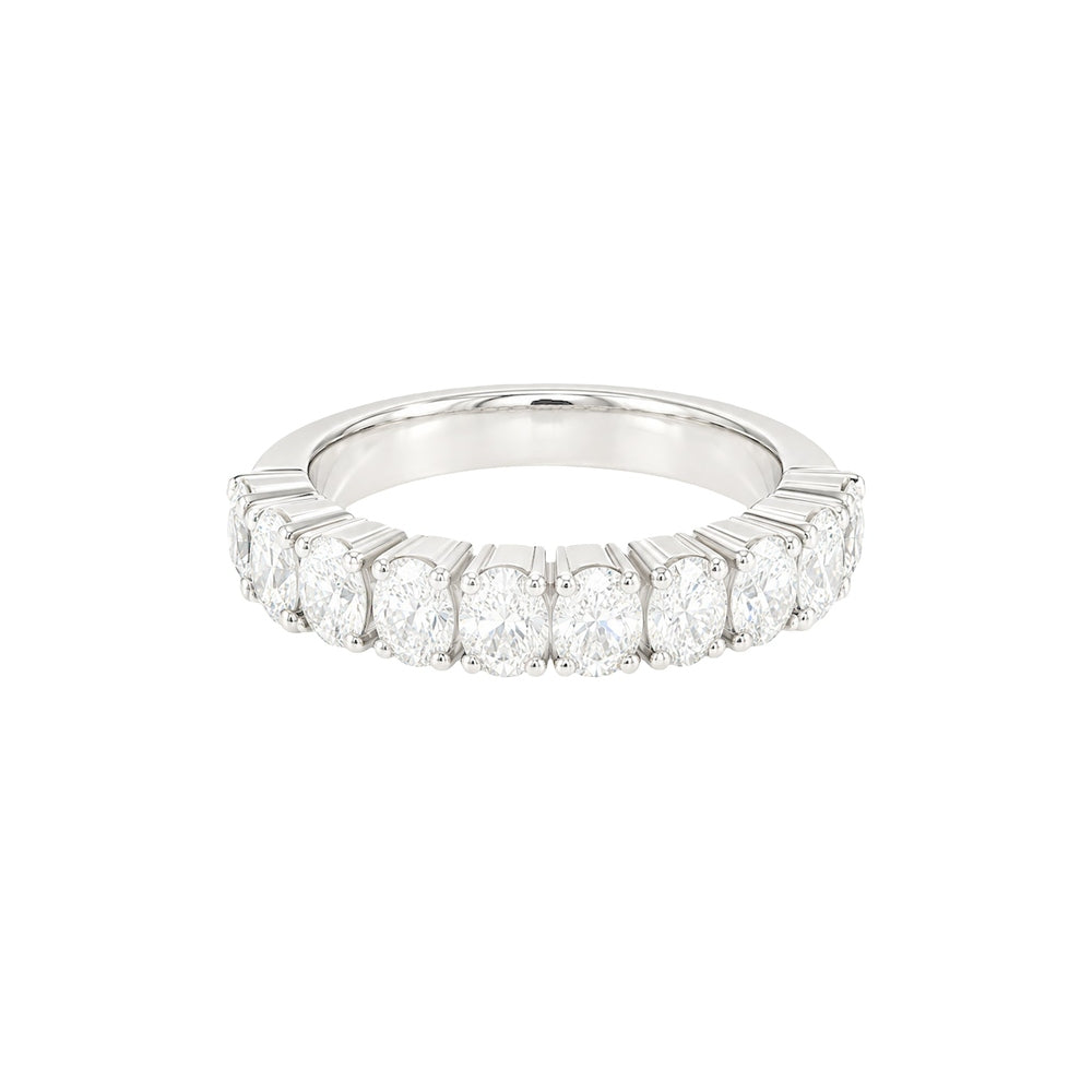 Oval Half Eternity Wedding Band
