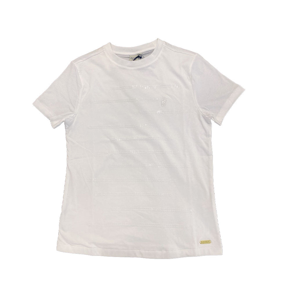 Polo Womens Sequins T-Shirts In White