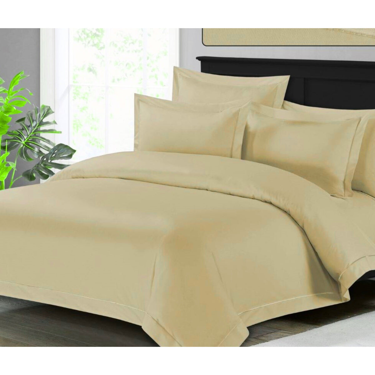 Tensel Silky Cotton 300T Duvet Covers In Champagne