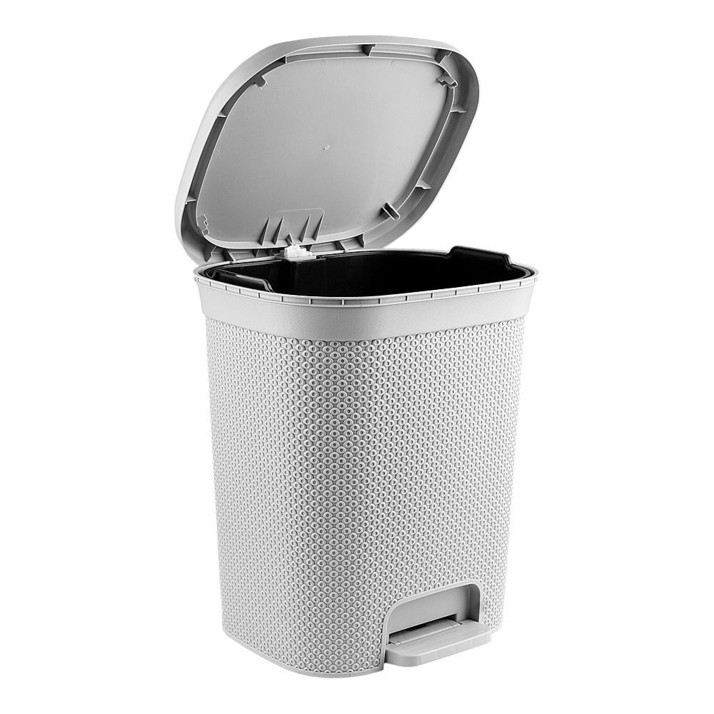 Diamond Pedal Dustbin In White