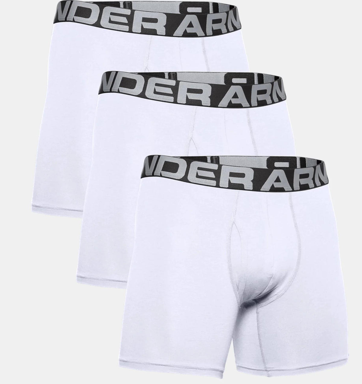 Under Armour Charged Cotton 6" Boxerjock In White