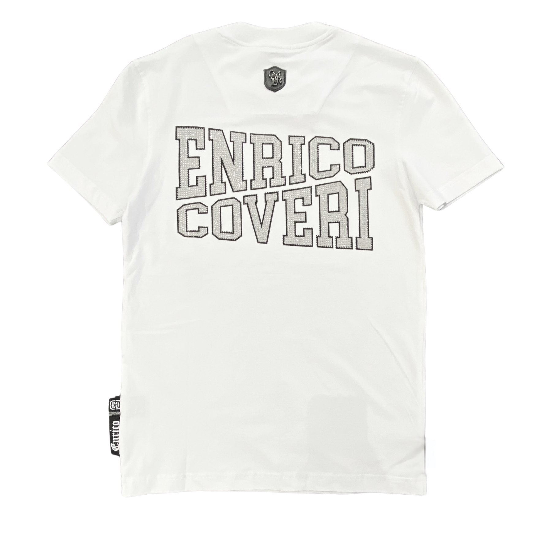 Enrico Coveri Mens Bling Banner T-Shirt In White