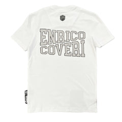 Enrico Coveri Mens Bling Banner T-Shirt In White