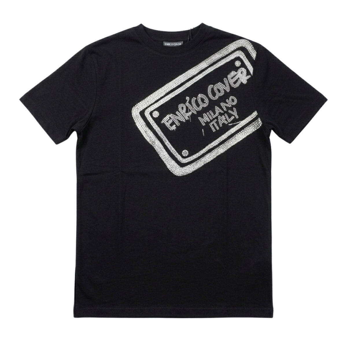 Enrico Coveri Mens Bling Milano T-Shirt In Black