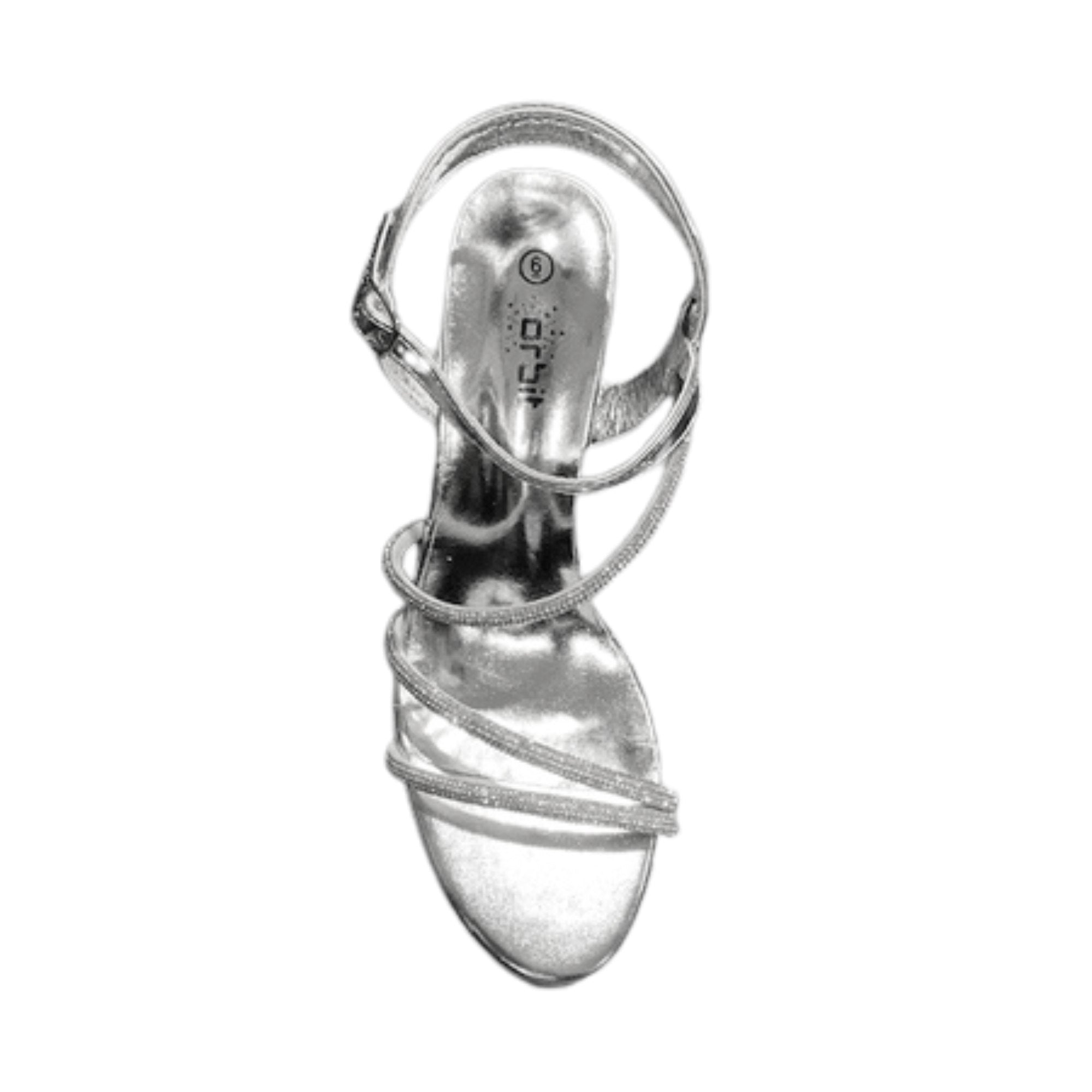 Orbit Glamour Nina Sandal Heels In Silver
