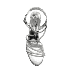 Orbit Glamour Nina Sandal Heels In Silver
