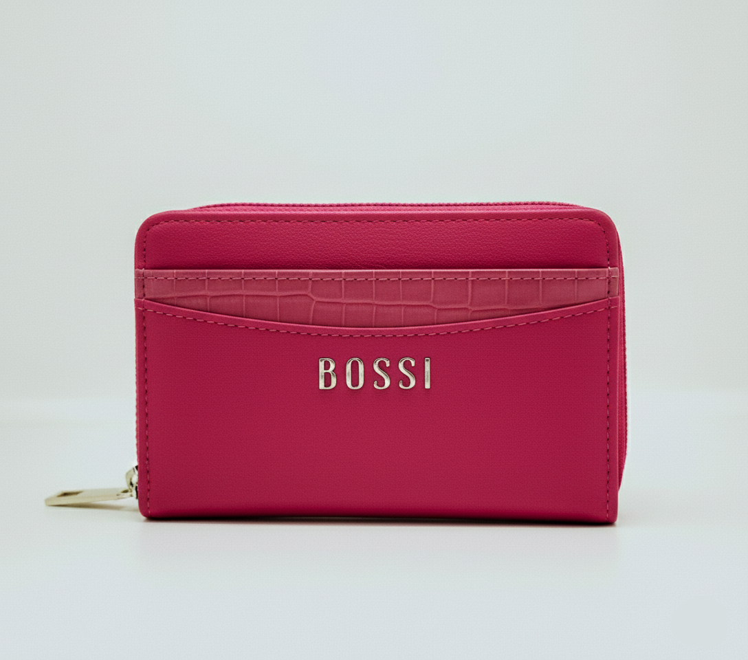 Bossi Womens Alessia Pu Zip Around Purse In Pnk
