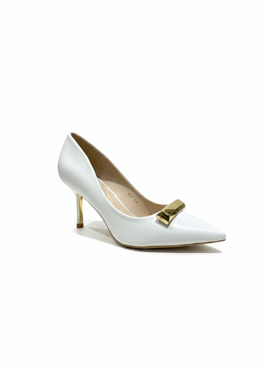 La Her Womens GSP-3 Heels In White
