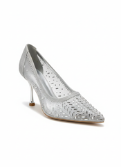 La Her Womens QXG-40 Heels In Silver