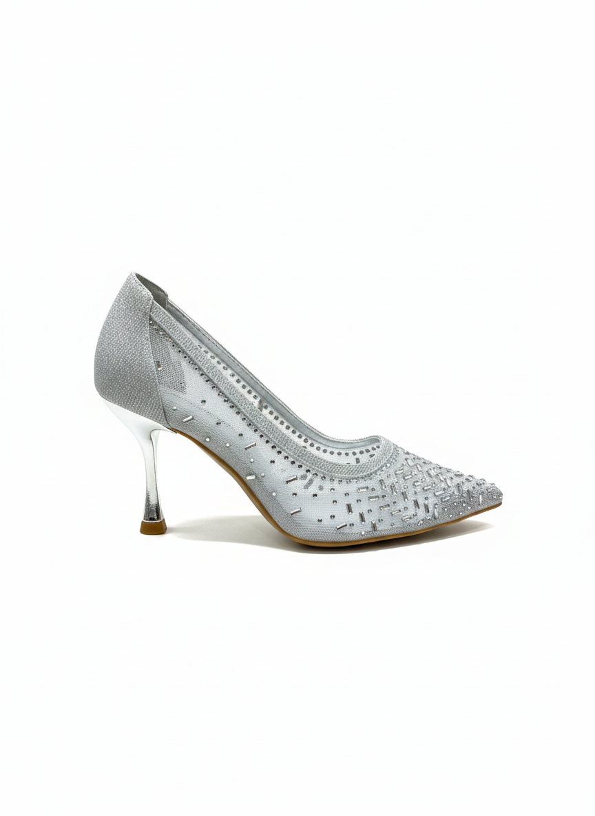 La Her Womens QXG-40 Heels In Silver