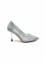 La Her Womens QXG-40 Heels In Silver