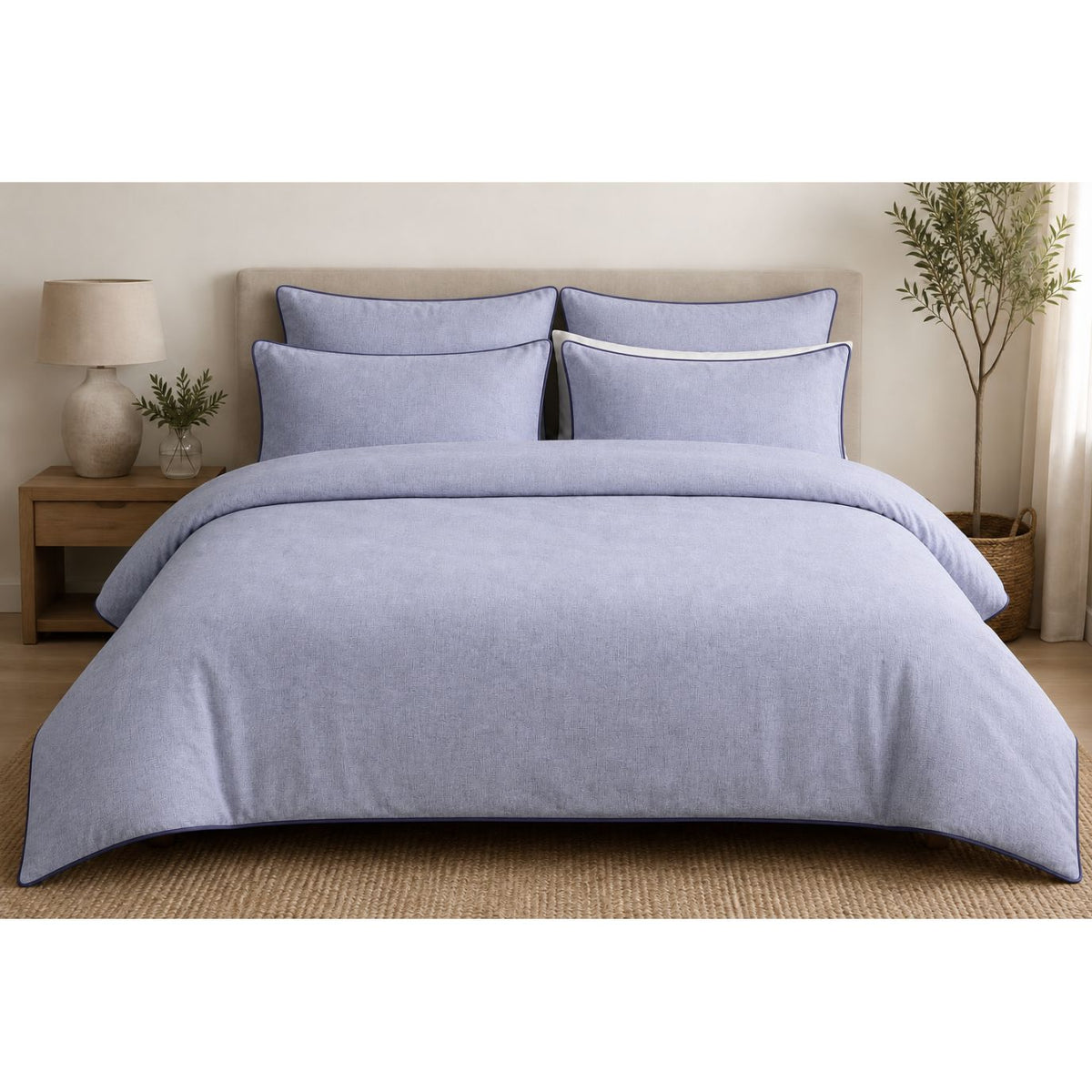Cotton Co Cashmere Duvet Cover In Navy