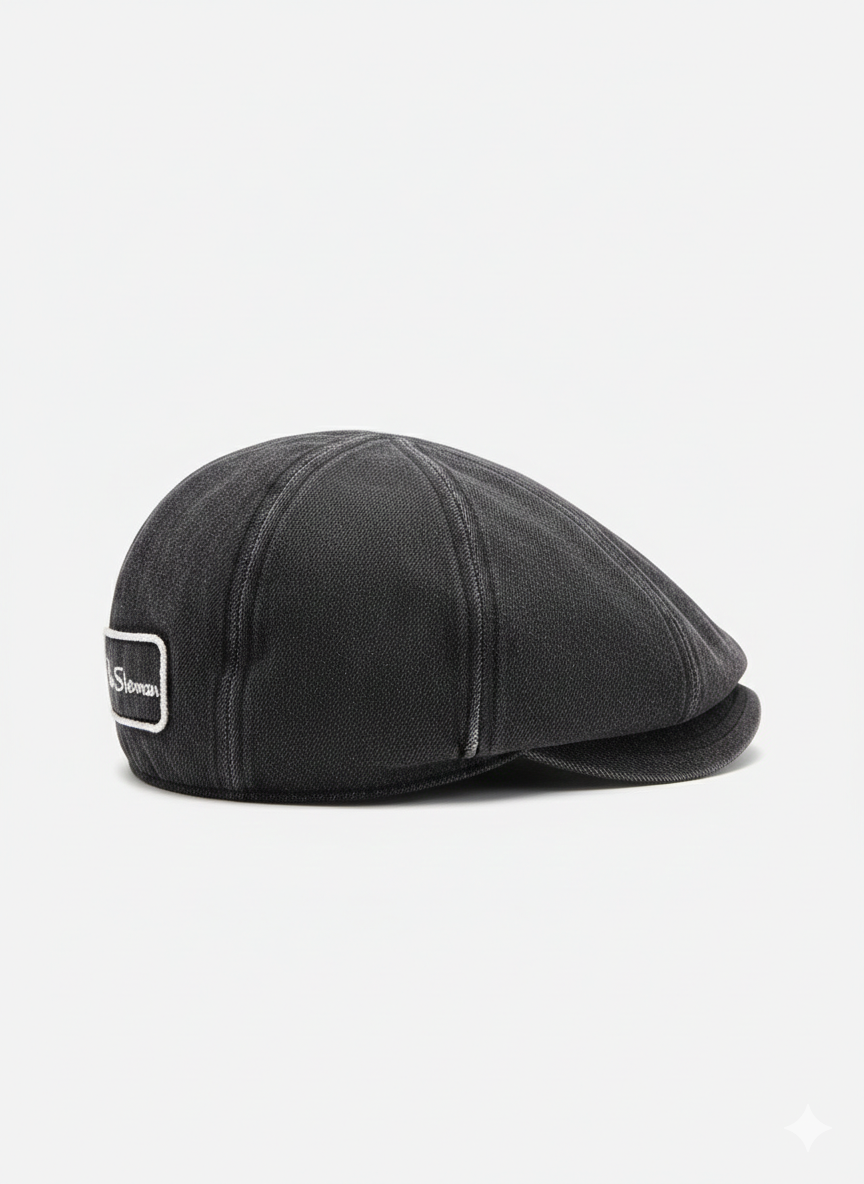 Ben  Sherman Mens Denim Dixie Cap In Charcoal