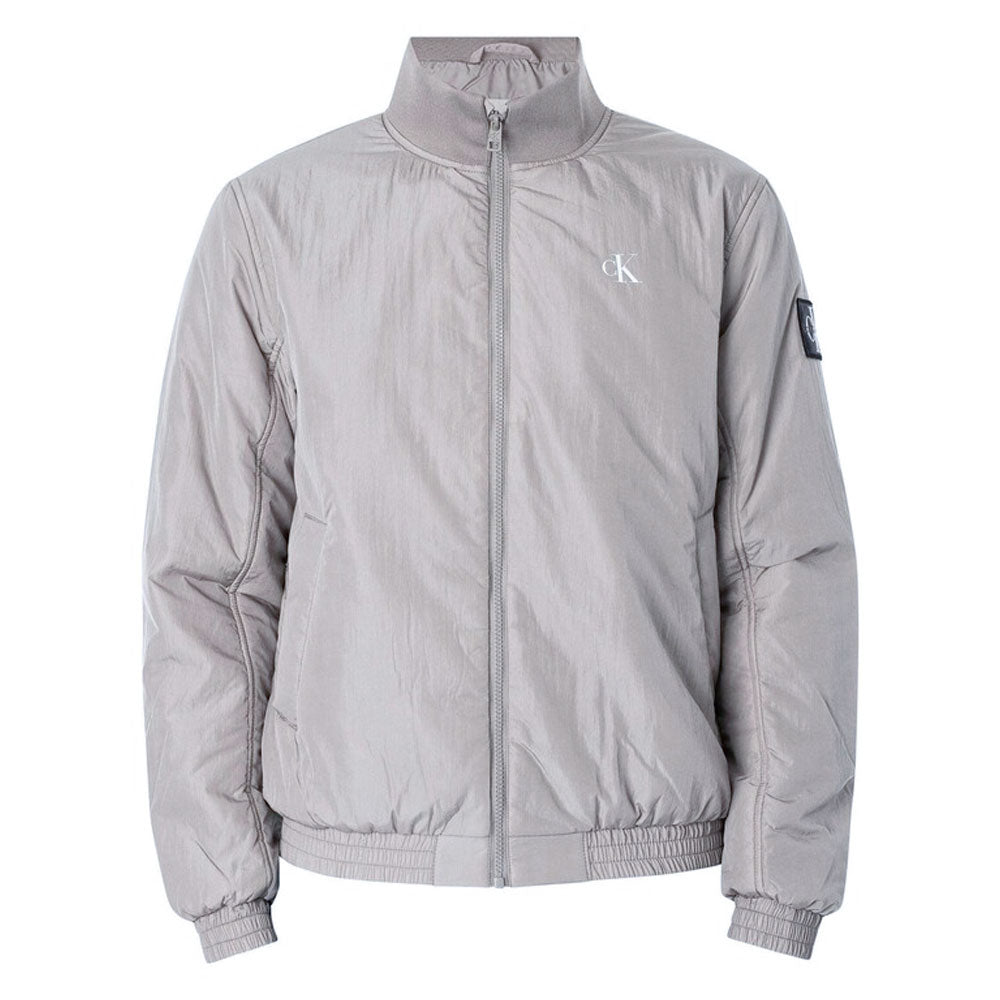 Calvin Klein Mens Padded Harrignton Jacket In Light Grey