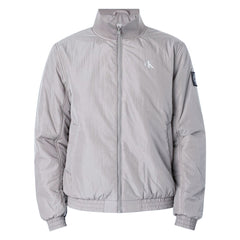 Calvin Klein Mens Padded Harrignton Jacket In Light Grey