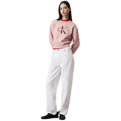 Calvin Klein Womens Monologo Frech Terry Sweartshirt In Pink