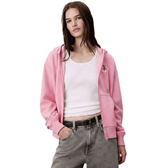 Calvin Klein Womens Monologo French Terry Hoodie In Pink
