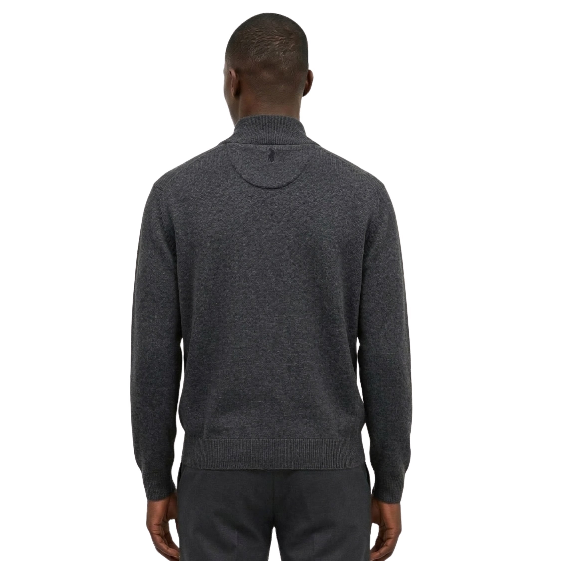 Polo Mens Buttons Neck Knitwear Jersey In Charcoal
