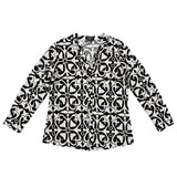 Izabel London Womens Key Hole Printed Blouse In Black & White