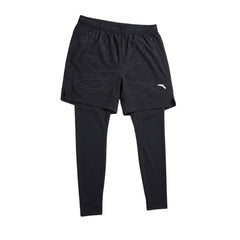 Anta Mens Anta Running 2in1 Pants In Black