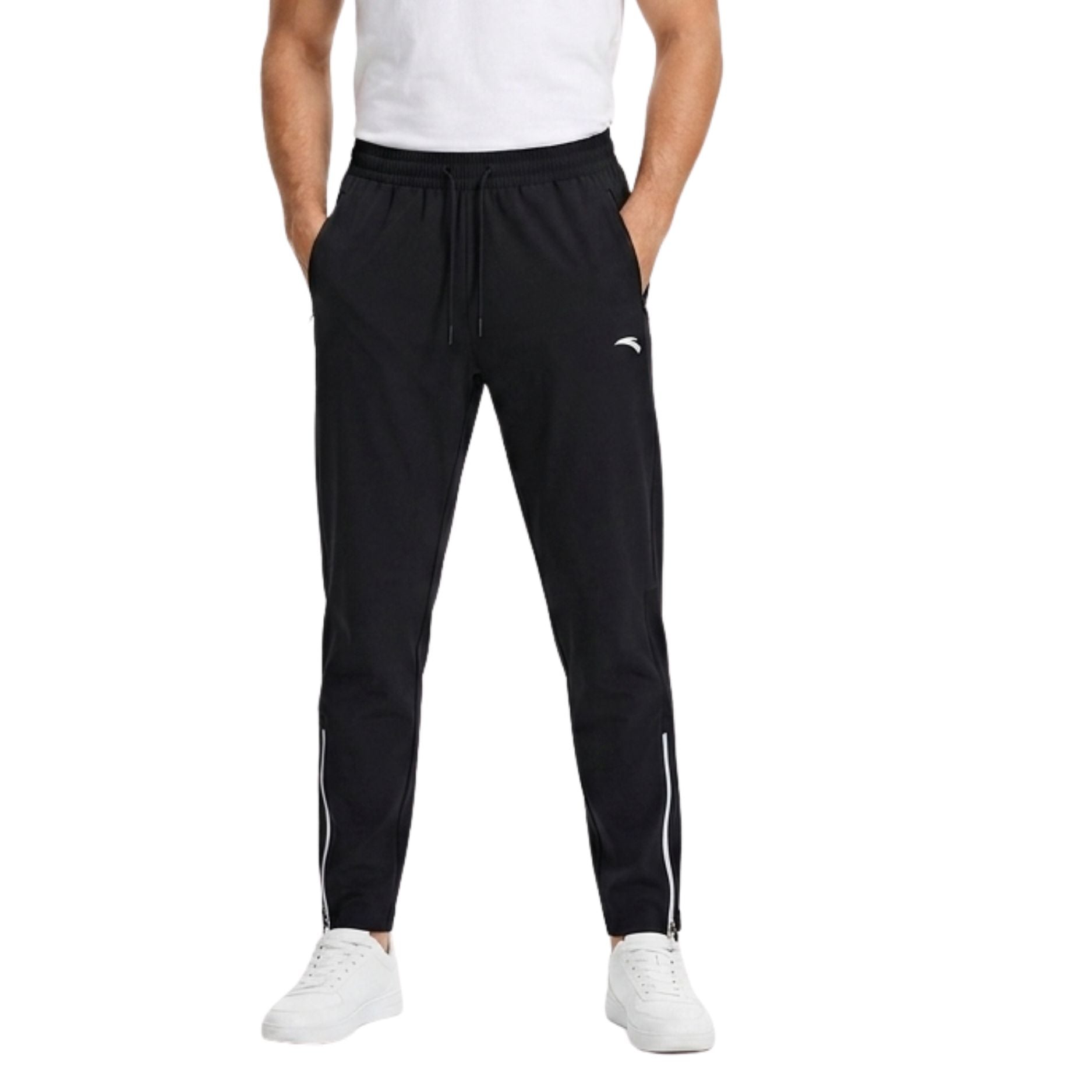 Anta Mens Advanced Woven Running Track Pants In Black