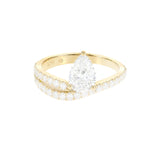 1.00ct Pear Double Band Engagement Ring