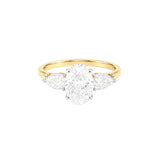 1.90ct Oval and Pear Trilogy Engagement Ring