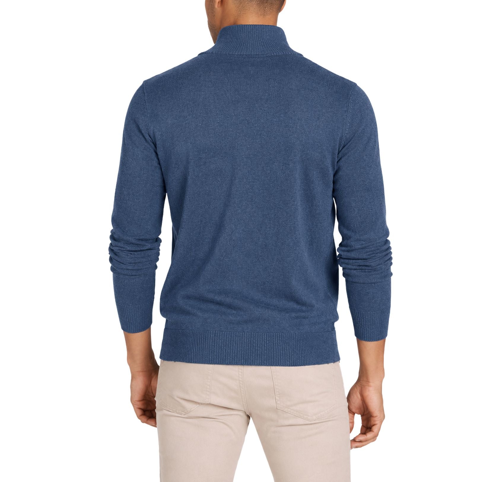 Polo Mens 3 Button Funnel Neck Knitwear Jersey In Navy