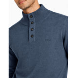 Polo Mens 3 Button Funnel Neck Knitwear Jersey In Navy