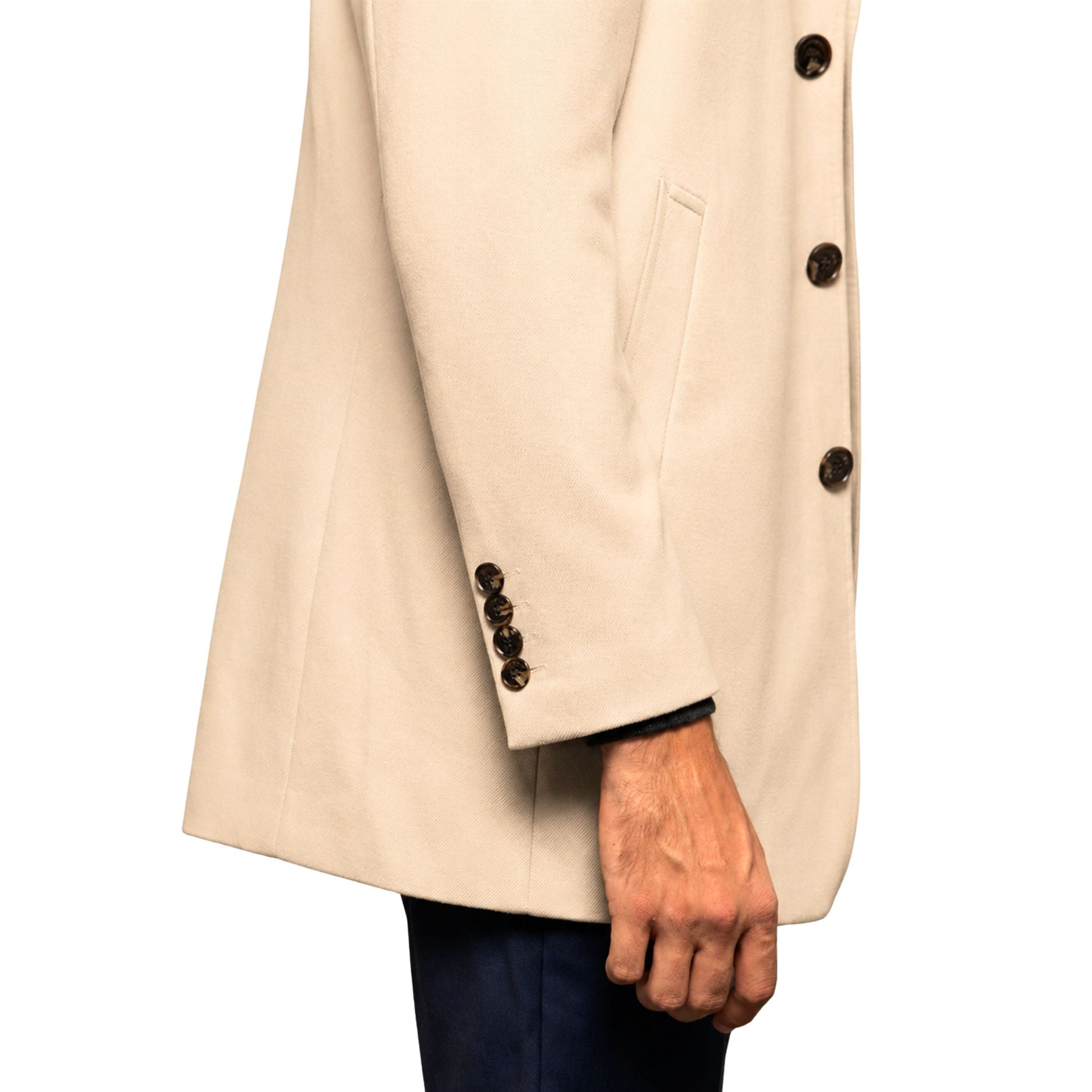 Polo Mens Custom Fit Check Coat In Stone