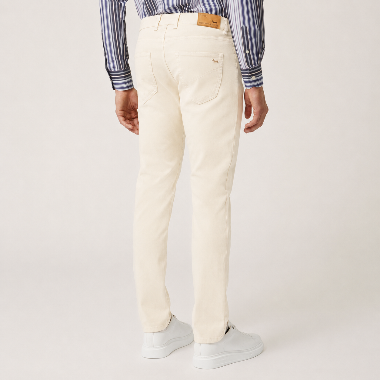 Harmont & Blaine Mens 5 Pocket Basic Narrow Pants In Cream
