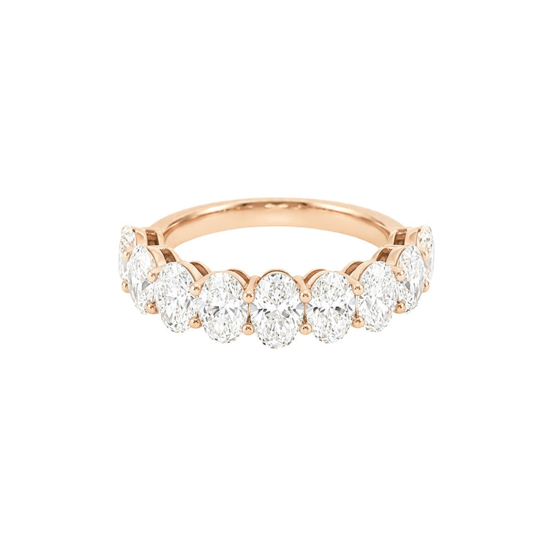 Oval Half Eternity Wedding Band