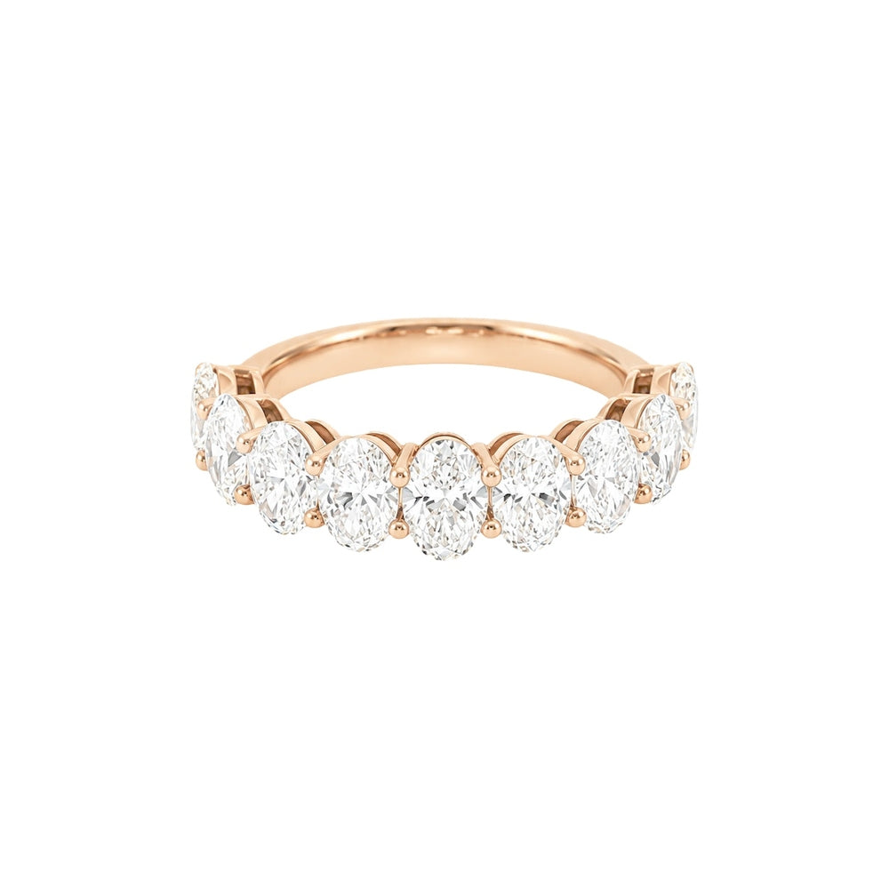 Oval Half Eternity Wedding Band