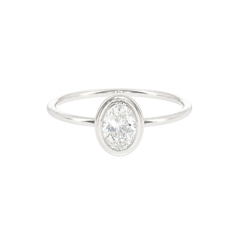 0.50ct Oval Bezel Engagement Ring