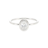 0.50ct Oval Bezel Engagement Ring