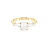 1.30ct Oval and Baguette Trilogy Engagement Ring