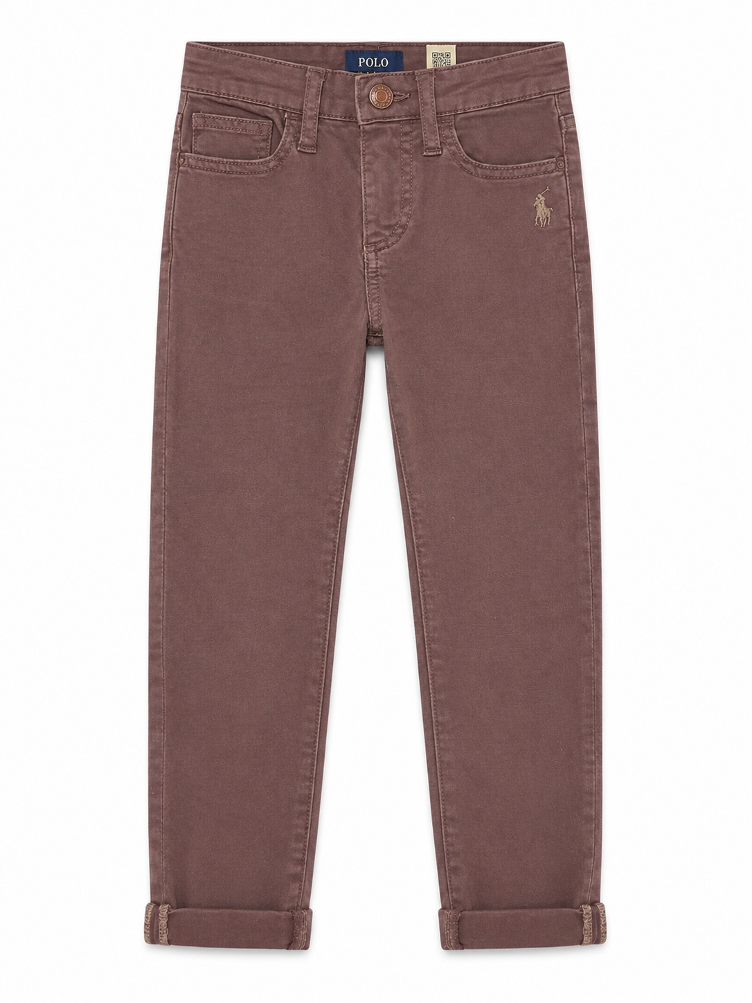Polo Boys Roy Slim Fit Pants In Coffee