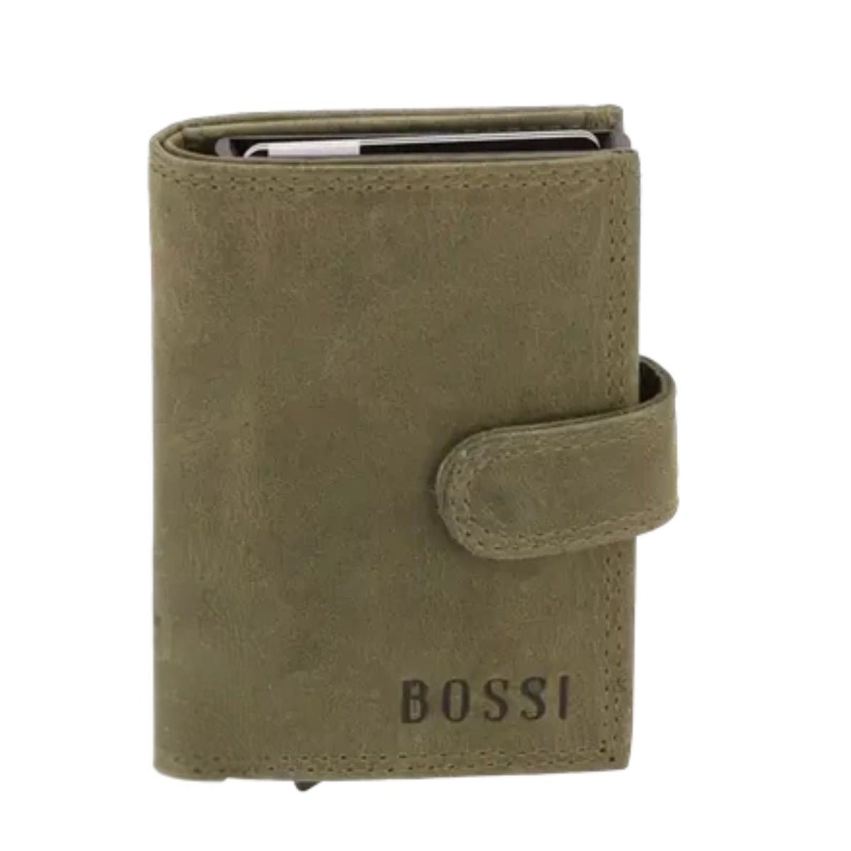 Bossi Mech Leather Card Holder in Green