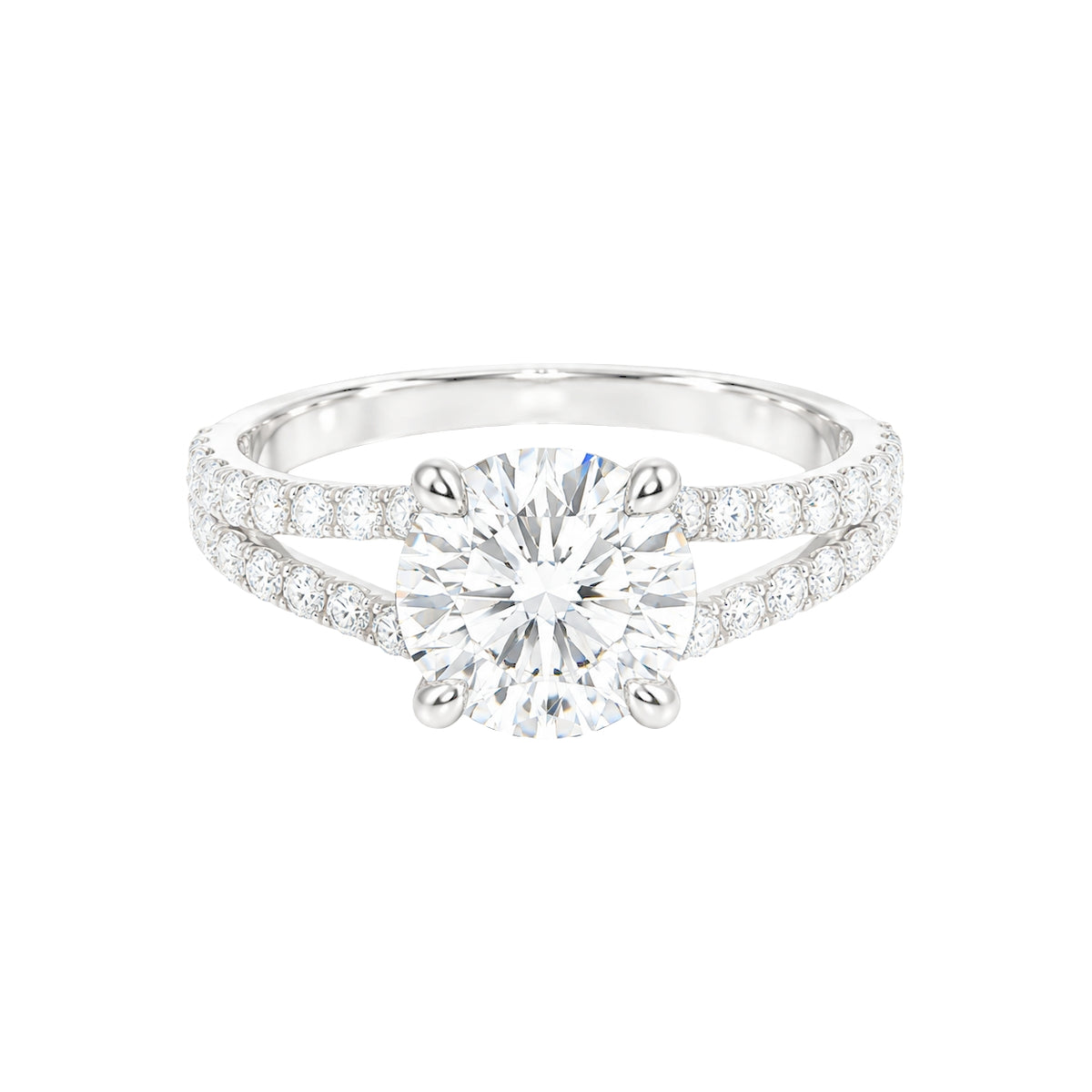 3.00ct Round Split Shank Engagement Ring