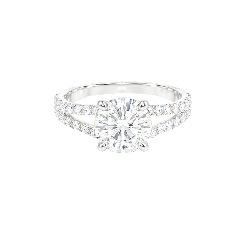 3.00ct Round Split Shank Engagement Ring