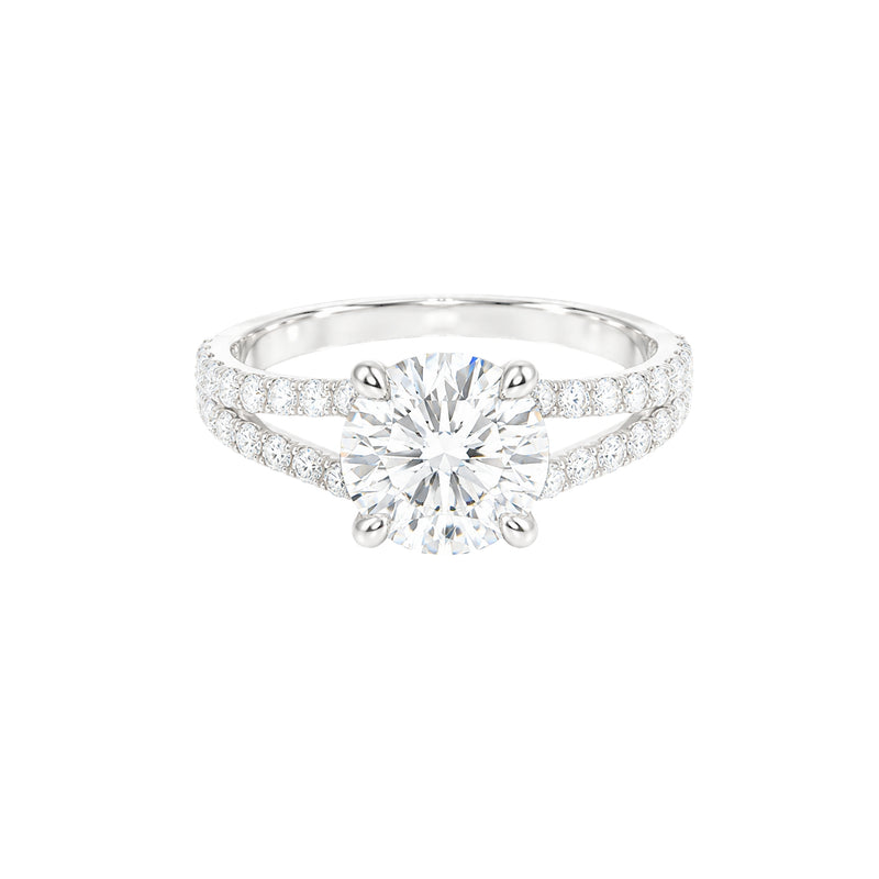 3.00ct Round Split Shank Engagement Ring