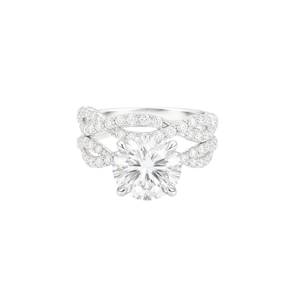 3.40ct Round Double Band Twist Engagement Ring